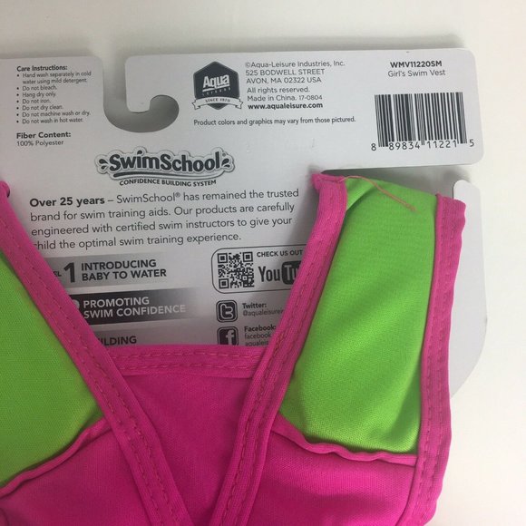 Swim School Swim Training Vest Level 2 UPF 50 20-33 LBS 20" Chest Flamingo New - Picture 8 of 12